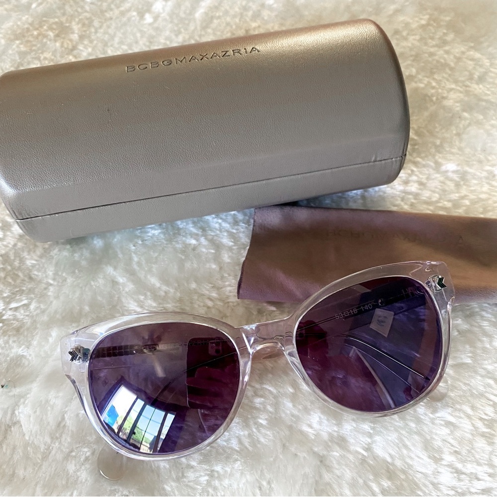 BCBGMaxAzria B878 Clear Sunglasses with Case